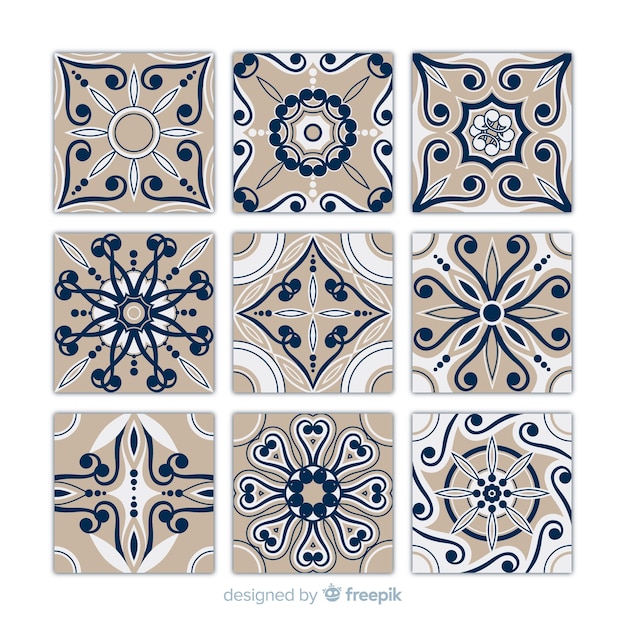 Free Vector tile set in flat design