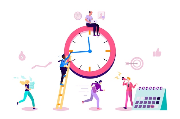 Free Vector time management concept flat design