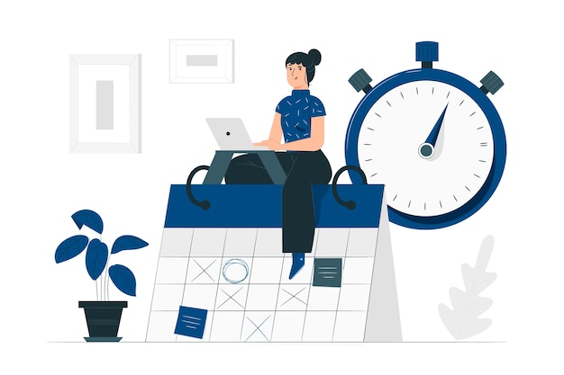 Free Vector time management concept illustration