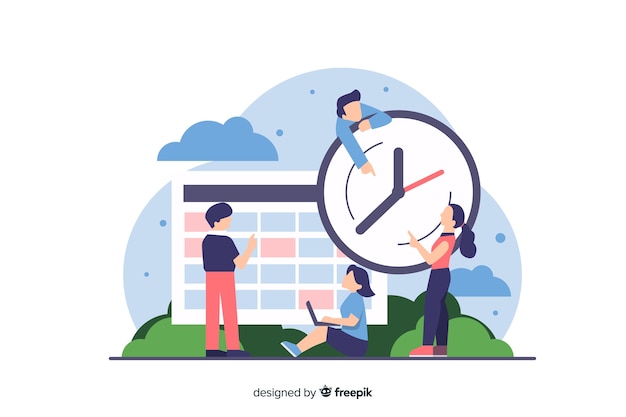 Free vector time management concept for landing page