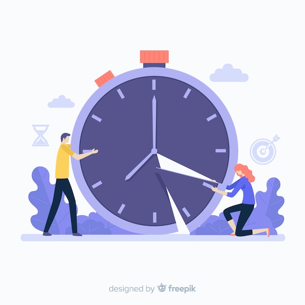 Time management concept for landing page