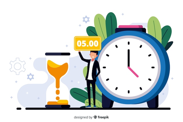 Time management concept for landing page