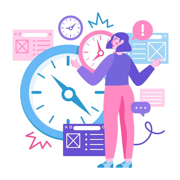 Free Vector time management hand drawn illustration