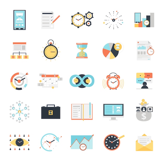 Time Management Icons Set