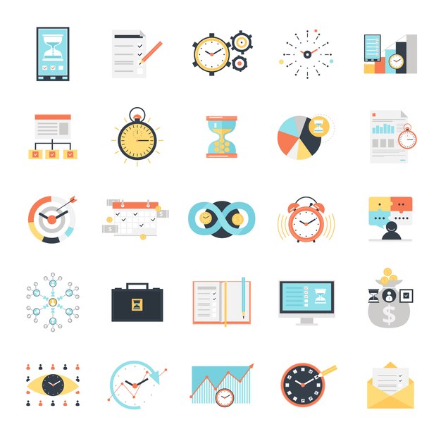 Time Management Icons Set