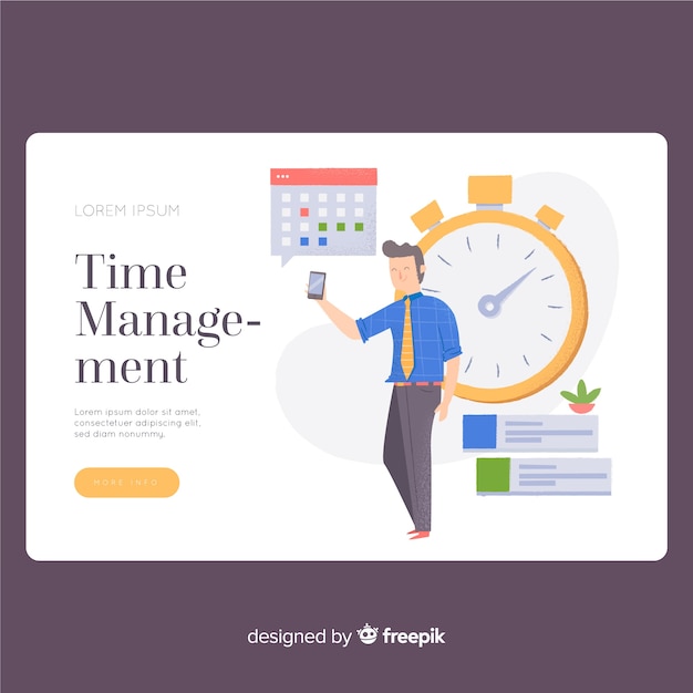 Time management landing page template