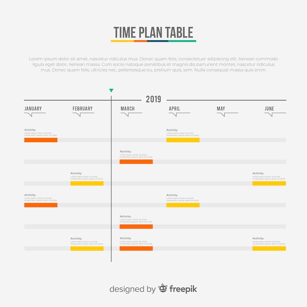 Free vector time plan table