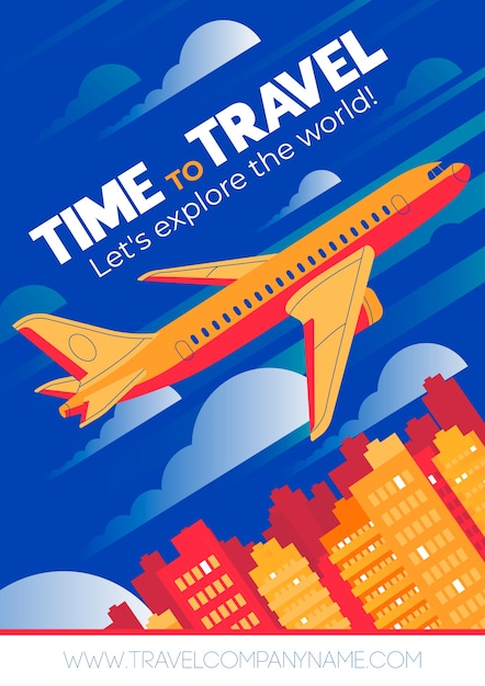 Free vector time to travel poster design