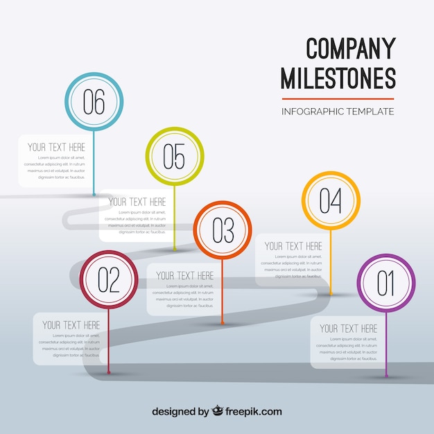 Free vector timeline concept with road