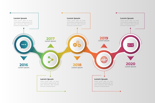 Timeline gradient business infographic