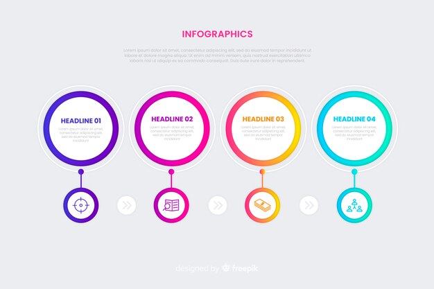 Timeline infographic concept with gradient effect