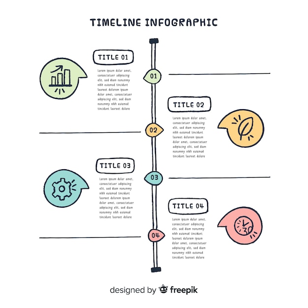 Free vector timeline infographic design