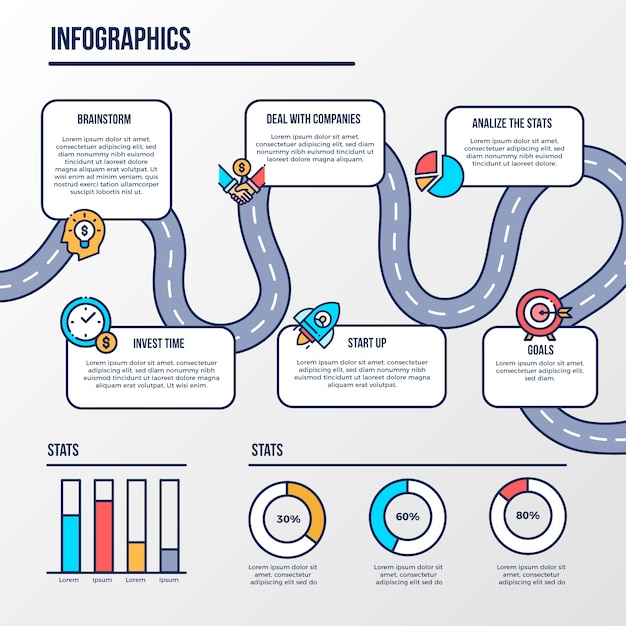 Free Vector timeline infographic design