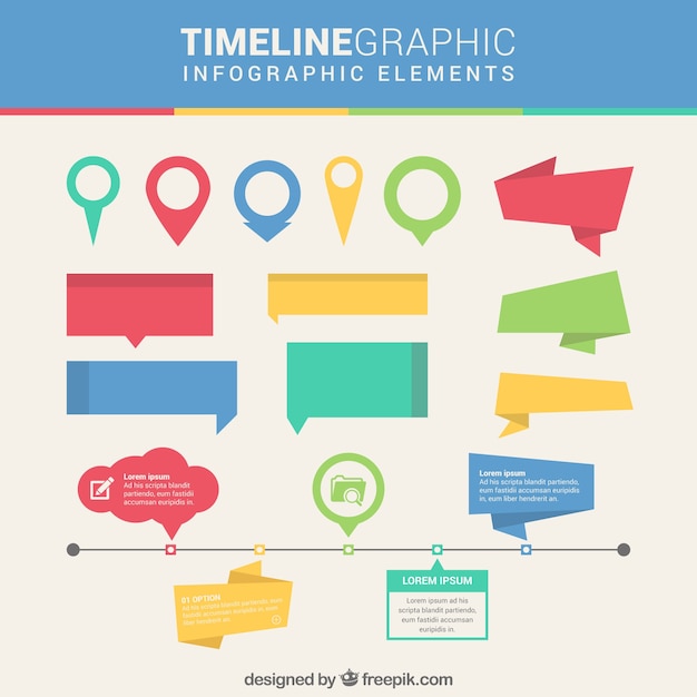 Free Vector timeline infographic elements