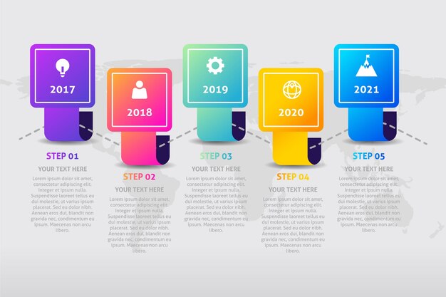 Timeline infographic in flat design