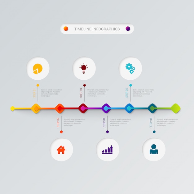 Timeline infographics vector template. 