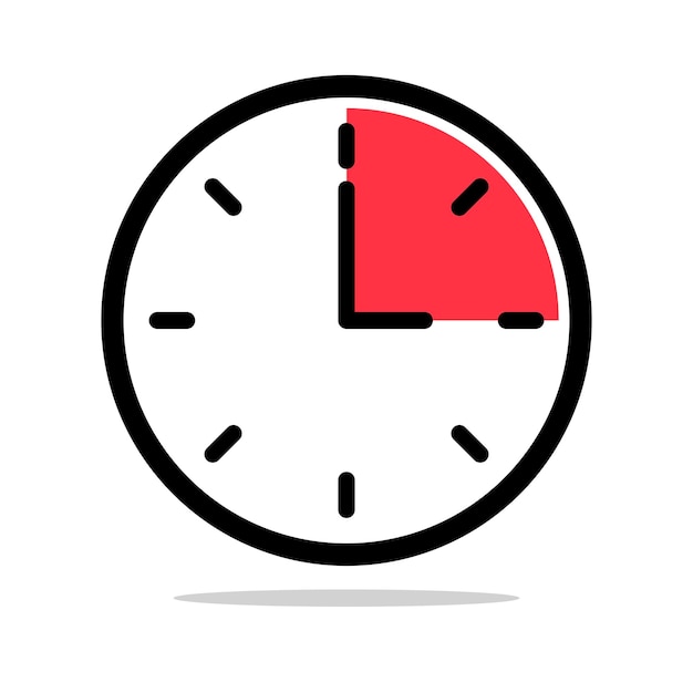 Free vector timer with red colour