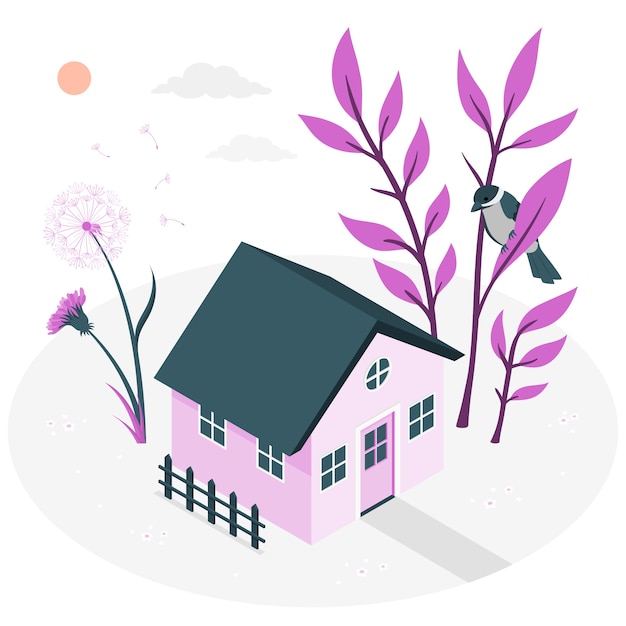 Free Vector tiny house concept illustration