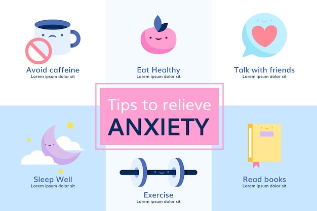 Tips for anxiety infographic design