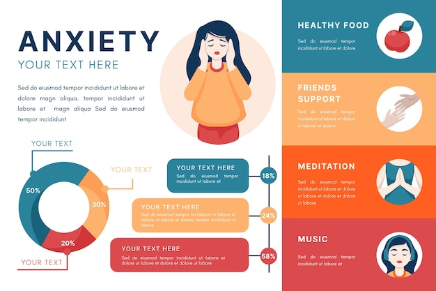 Free Vector tips for anxiety infographic