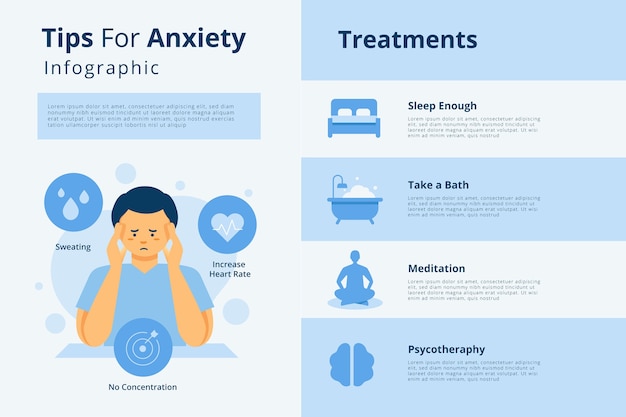 Free Vector tips for anxiety infographic