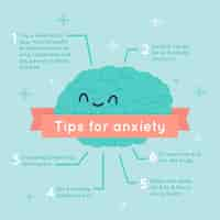 Free vector tips for anxiety infographic