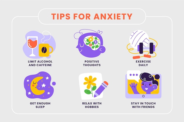 Tips for anxiety infographic