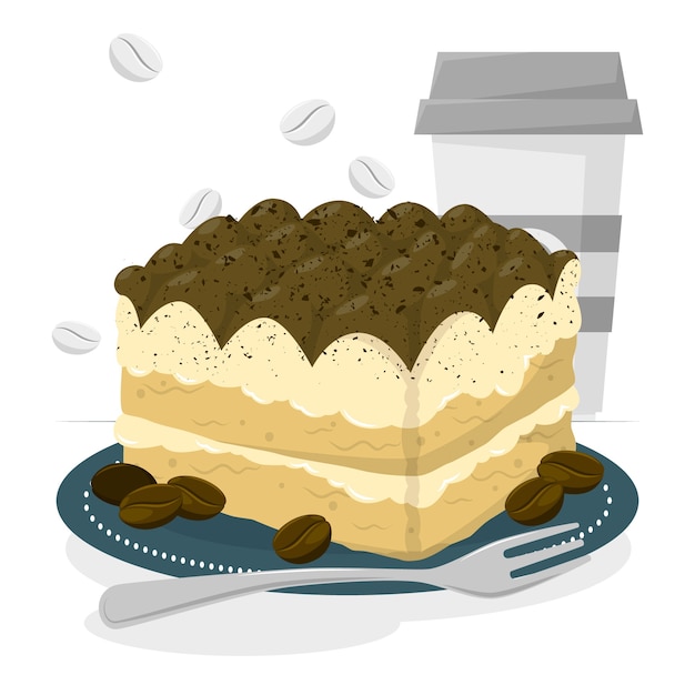 Free Vector tiramisu concept illustration