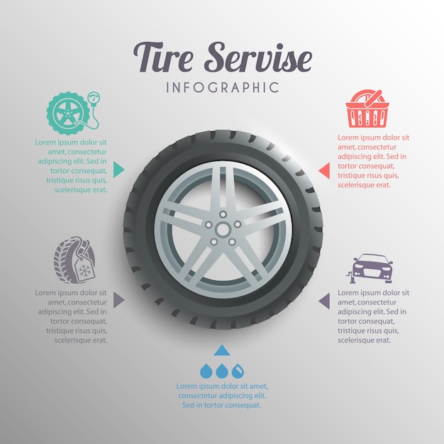 Free Vector tire service infographics