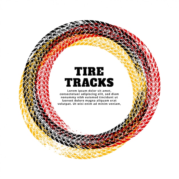 Tire track circle frame background