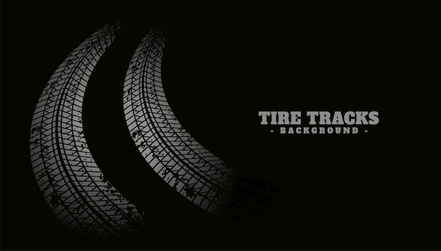 Free Vector tire track print texture on black background