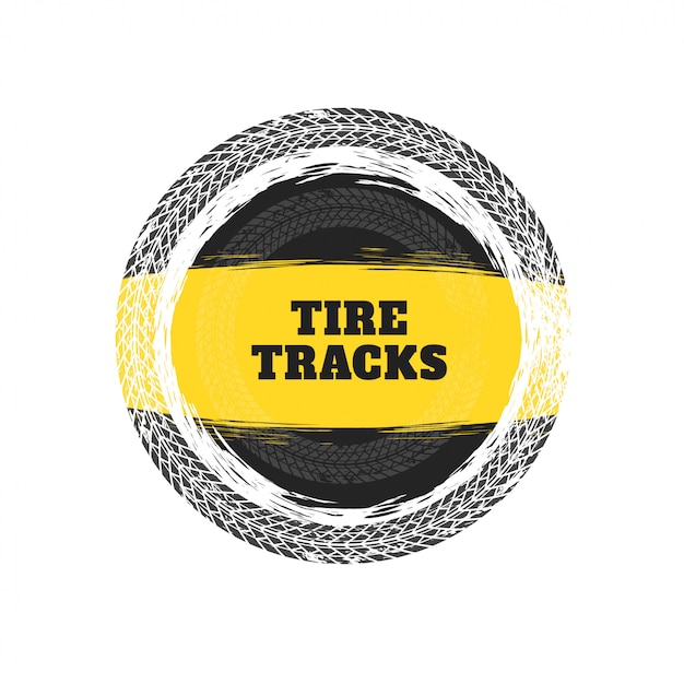 Free Vector tire tracks circular frame background