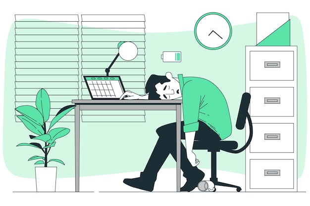 Free Vector tired man concept illustration