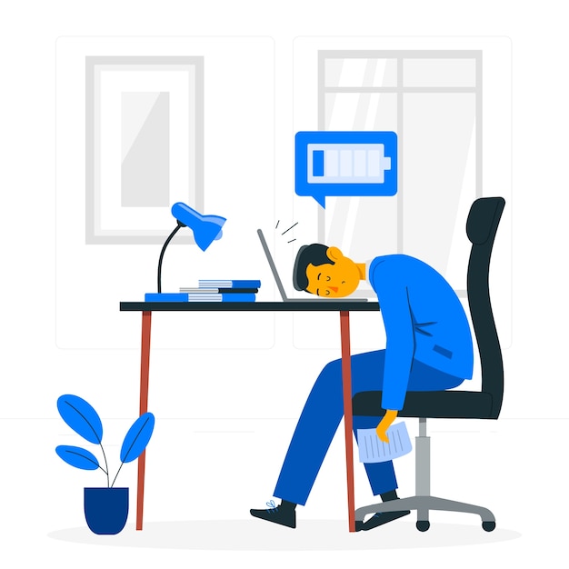 Free Vector tired man concept illustration