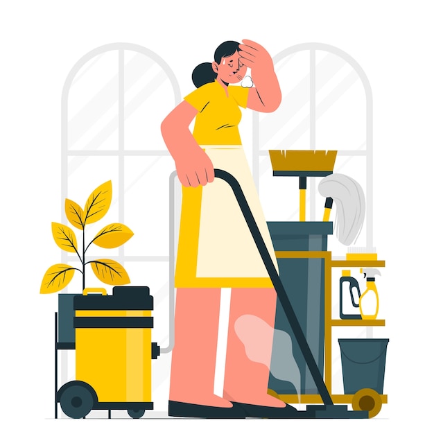 Free Vector tired worker concept illustration