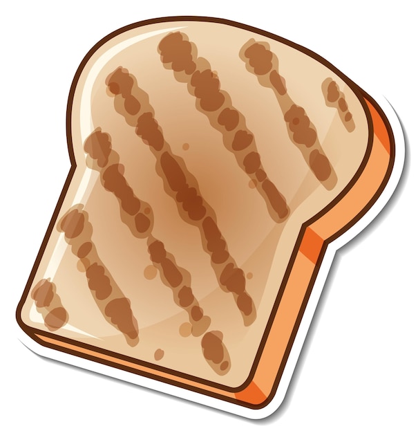 Toasted bread slice cartoon sticker