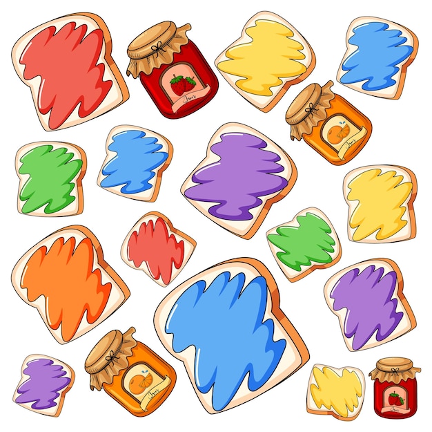 Free Vector toasted bread with jam