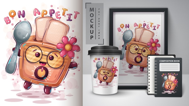 Toaster with spoon poster and merchandising