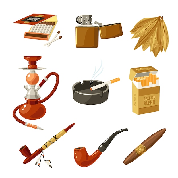 Tobacco Icons Set