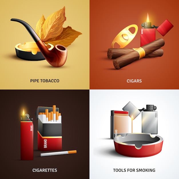 Free Vector tobacco products cards