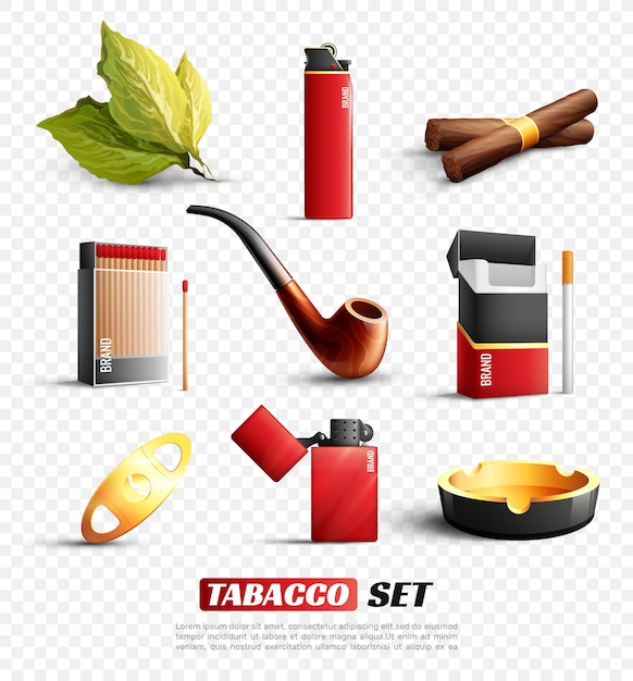 Free Vector tobacco products set