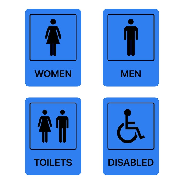 Toilet Signs Set of 4