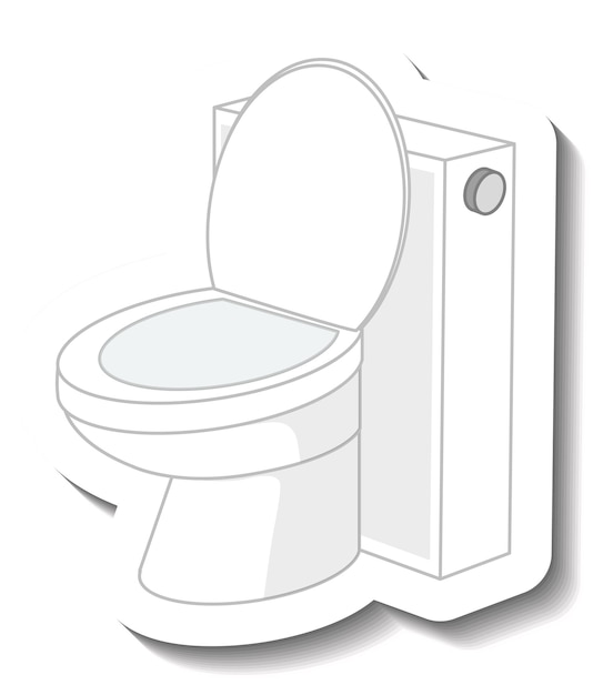 Free Vector toilet with waterflush on white background