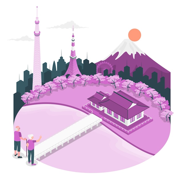 Free Vector tokyo concept illustration