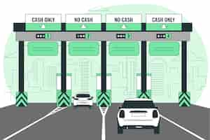 Free vector toll road concept illustration