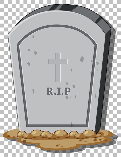 Free vector tombstone isolated on grid background