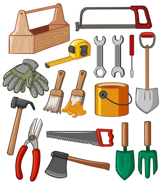 Free vector toolbox and many tools illustration