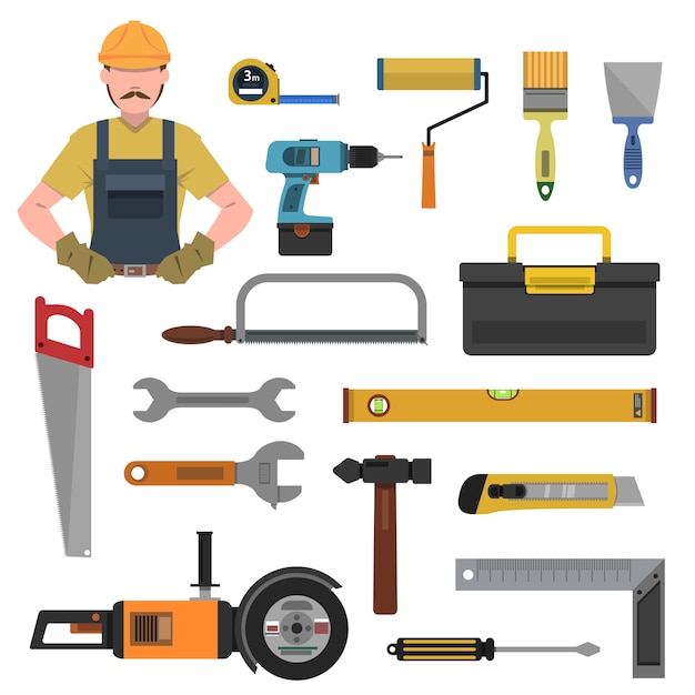 Tools Flat Icons Set