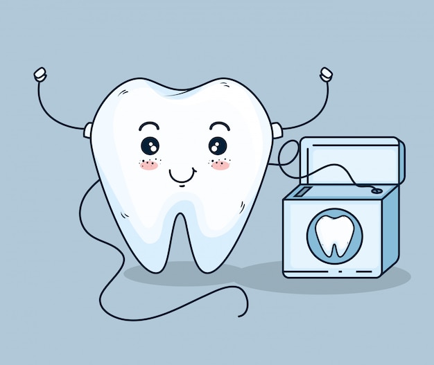 Tooth care treatment with dental floss