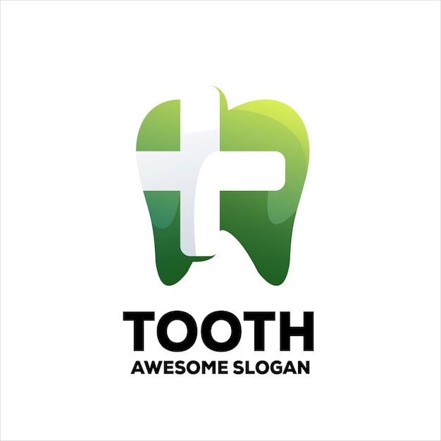 Tooth healty logo gradient vector